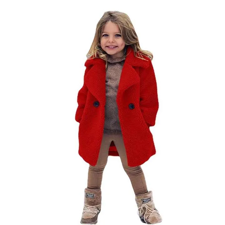 &nbsp;Warm Clothing Kids Girl Lapel Overcoat-ملابس شتوية