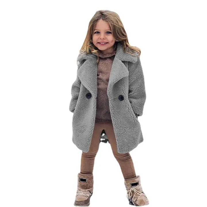 &nbsp;Warm Clothing Kids Girl Lapel Overcoat-ملابس شتوية