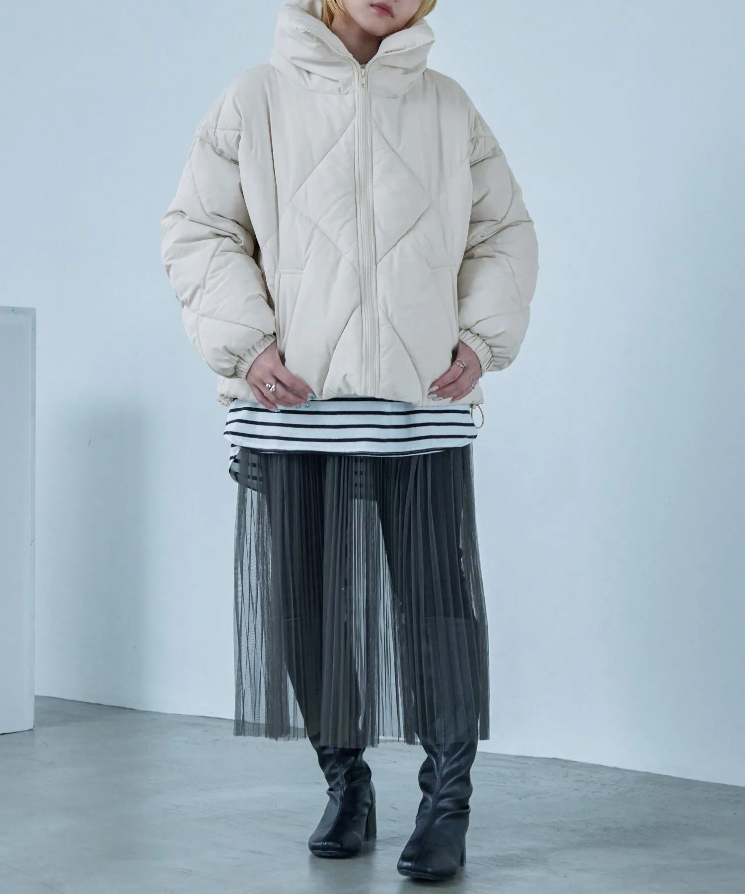Diamond Pattern Quilting Down Jacket
