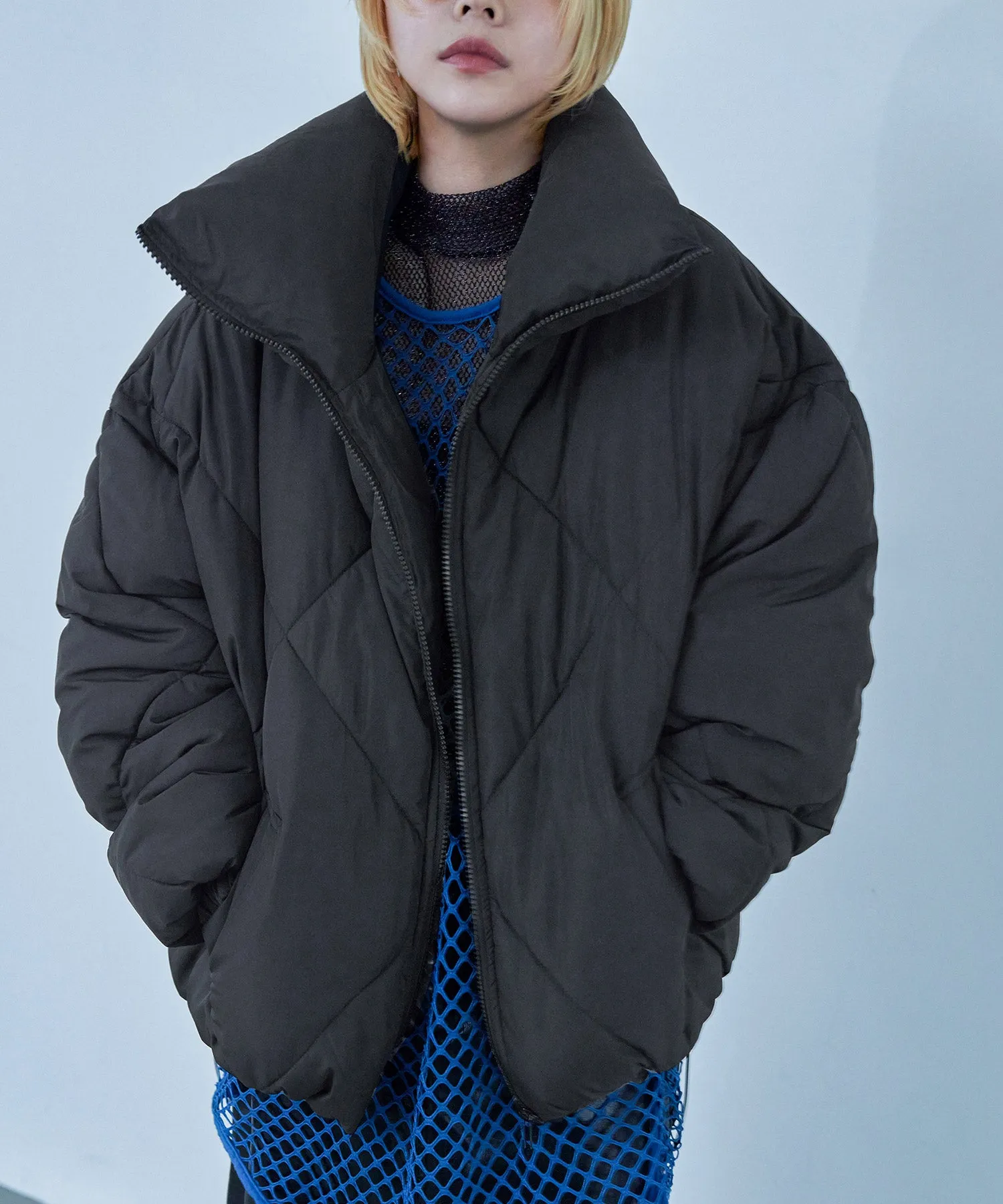Diamond Pattern Quilting Down Jacket
