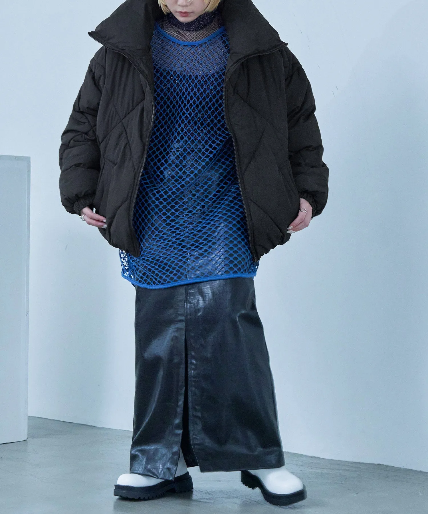 Diamond Pattern Quilting Down Jacket