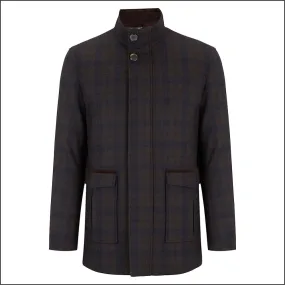 Douglas Barkley Brown Checkered Car Coat