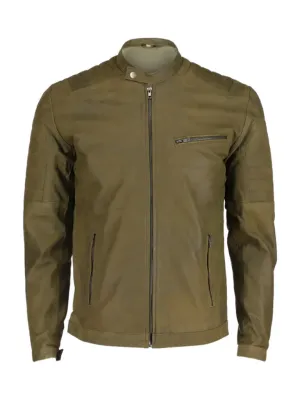 Green Biker Genuine Leather Jacket