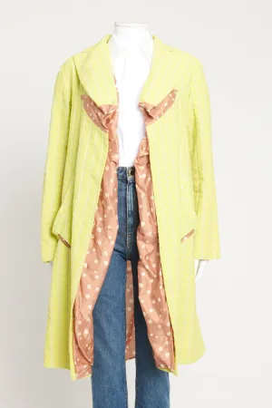 Lime Green Cotton Double Lapel Preowned Coat