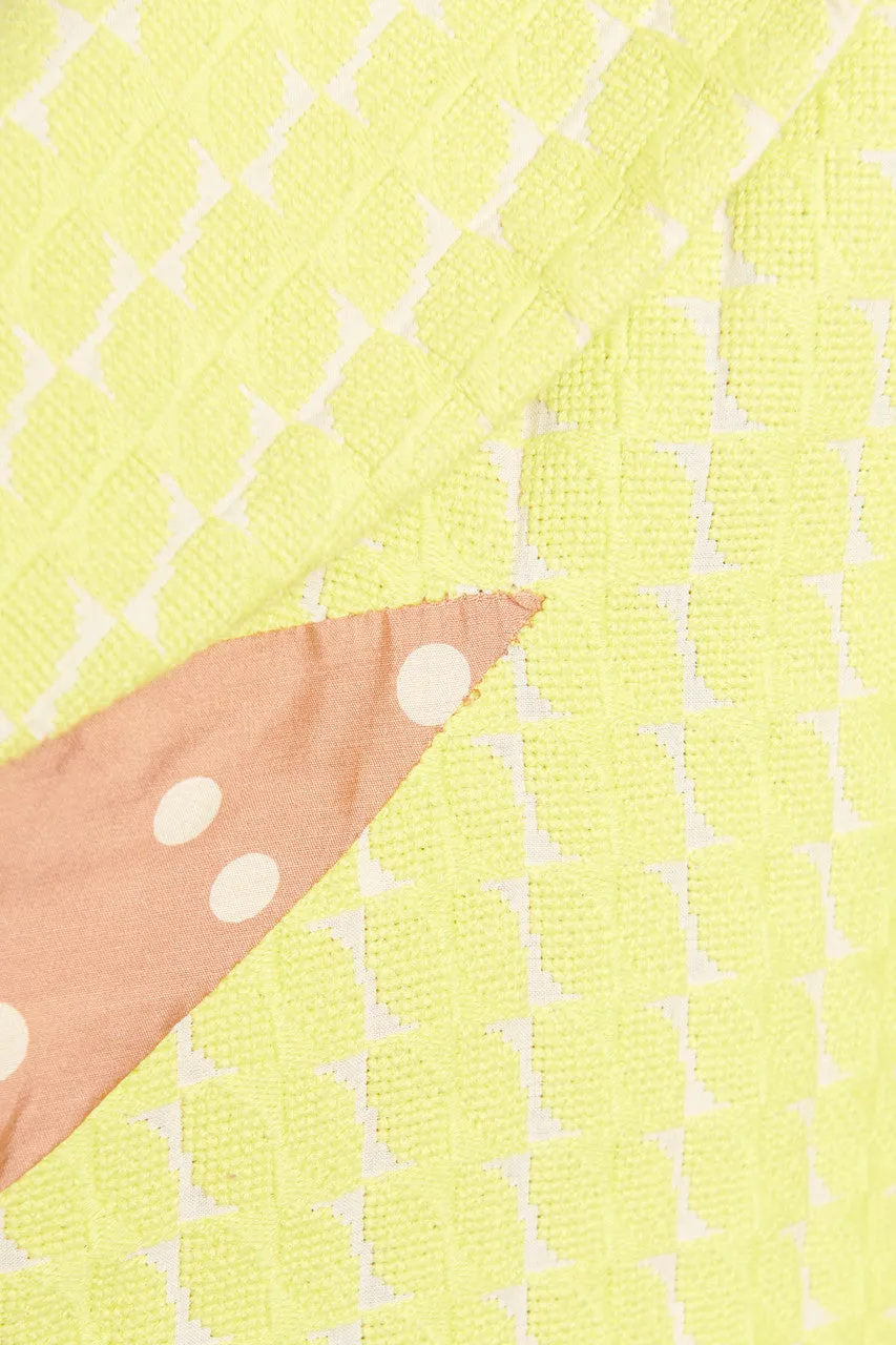 Lime Green Cotton Double Lapel Preowned Coat