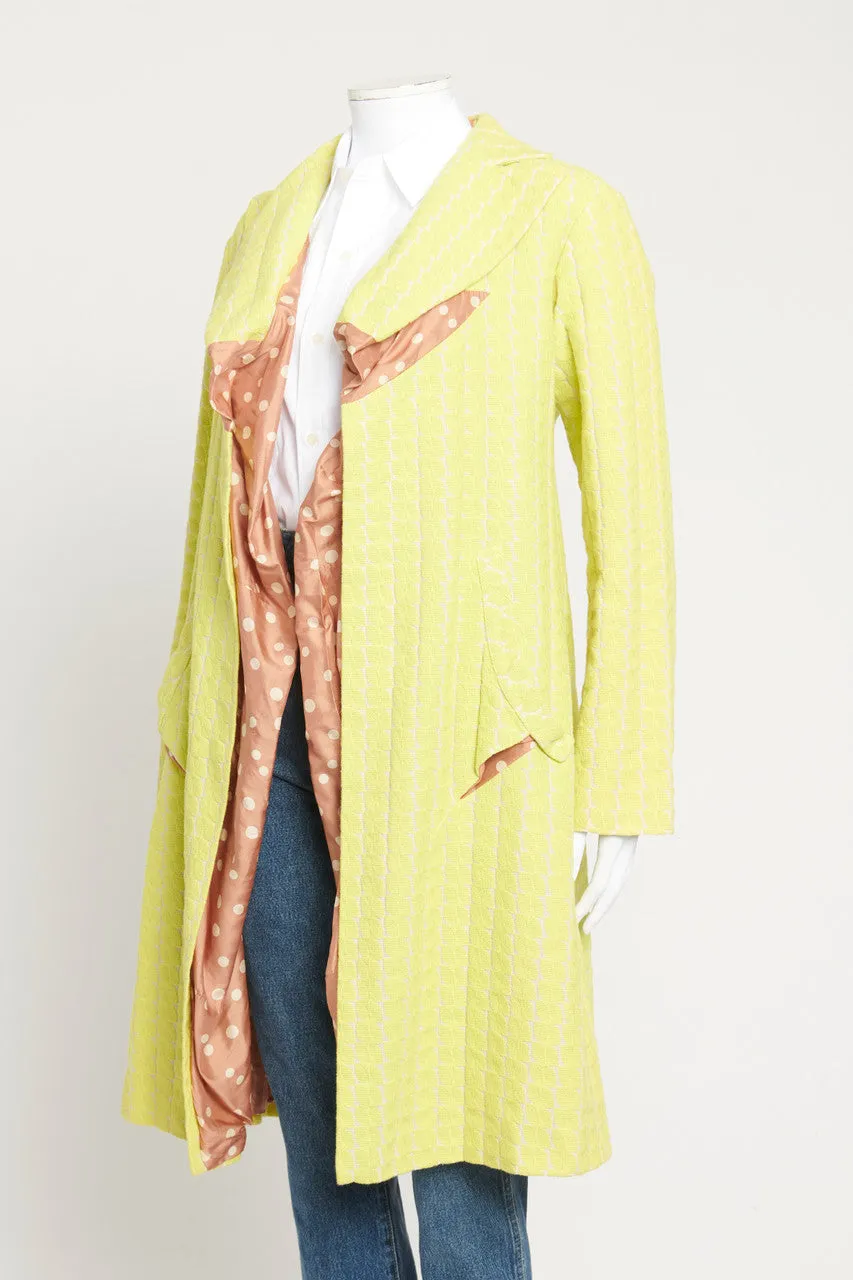Lime Green Cotton Double Lapel Preowned Coat