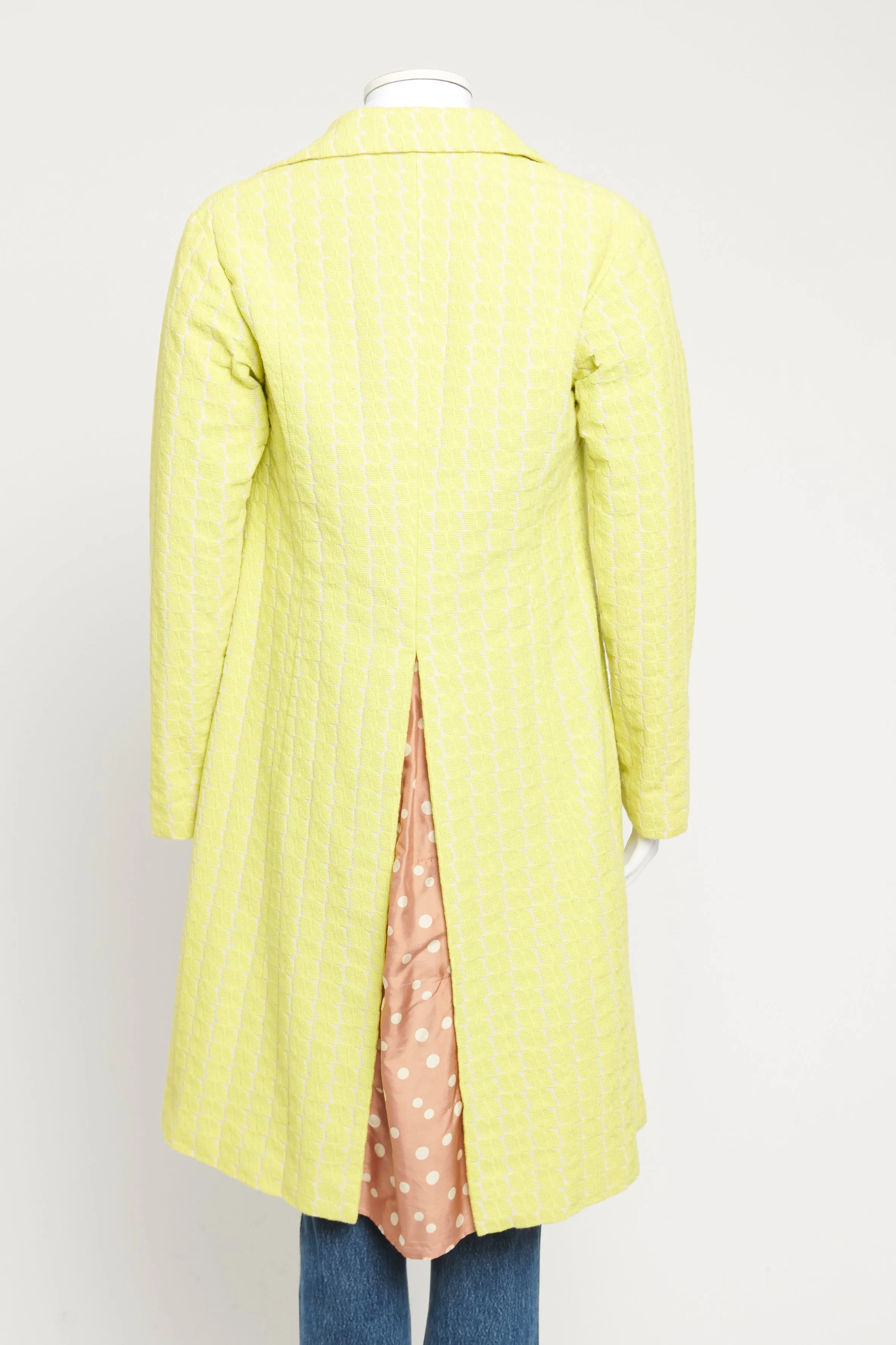 Lime Green Cotton Double Lapel Preowned Coat