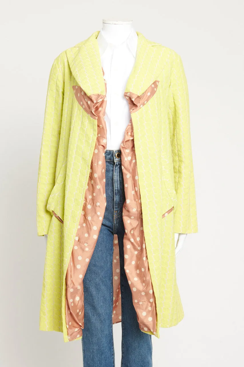 Lime Green Cotton Double Lapel Preowned Coat