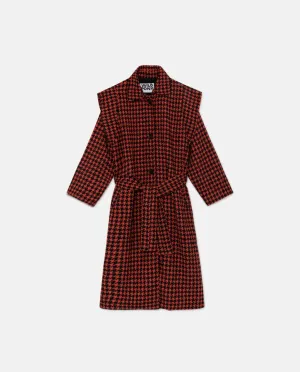 Long Coat with shoulder pads and houndtooths print