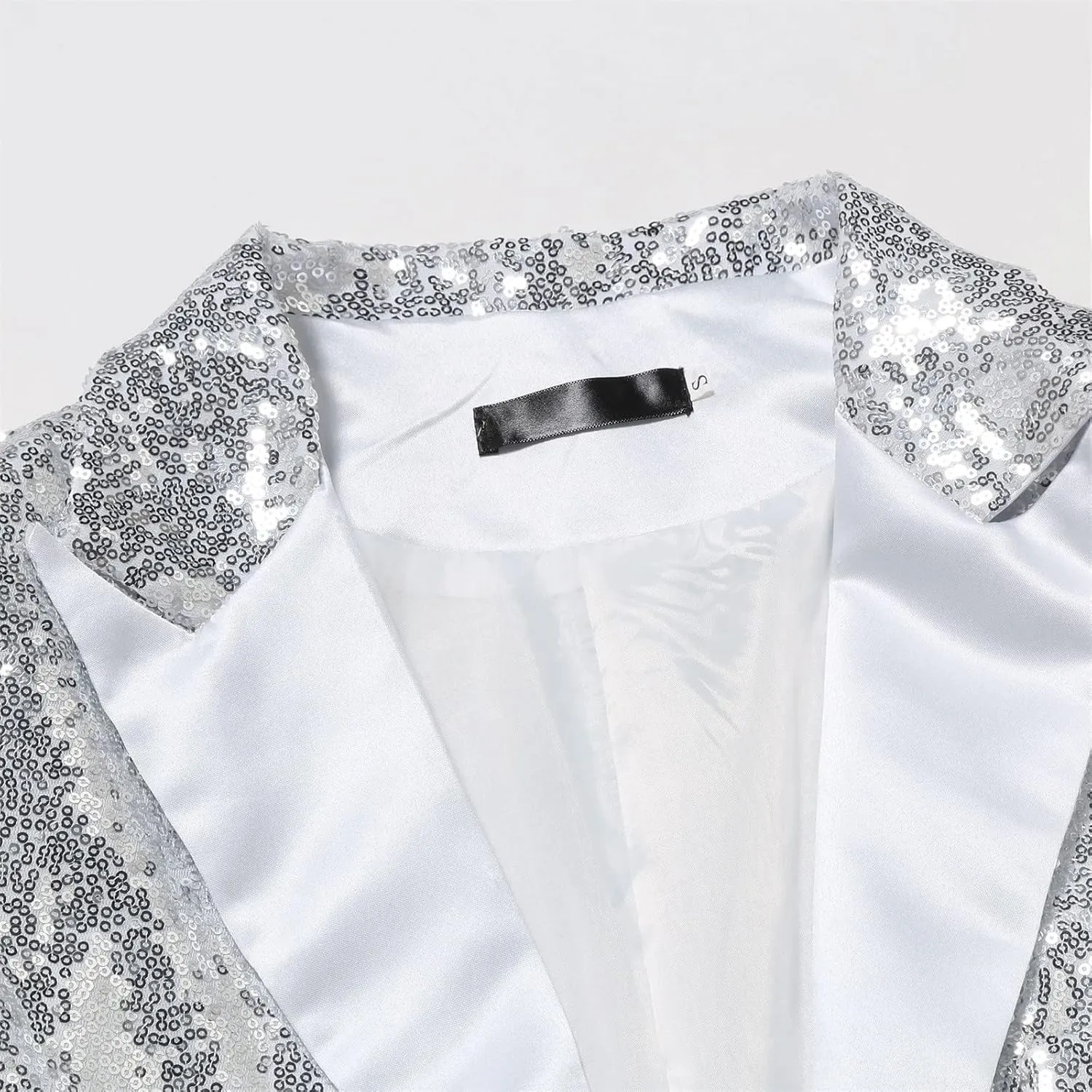 Mens Blazers Slim Fit Business Casual Men Shiny Sequin Blazers Tuxedo Party Dinner Prom One Button Suit Jacket Two