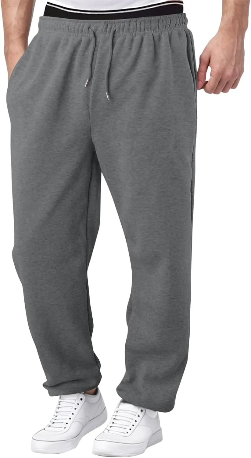 PGOJUNI Cargo Pants for Men, Mens Casual Joggers Cargo Pants Drawstring Sweatpants Casual Solid Long Trousers with Pockets