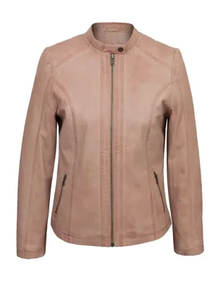 Pink Biker Leather Jacket