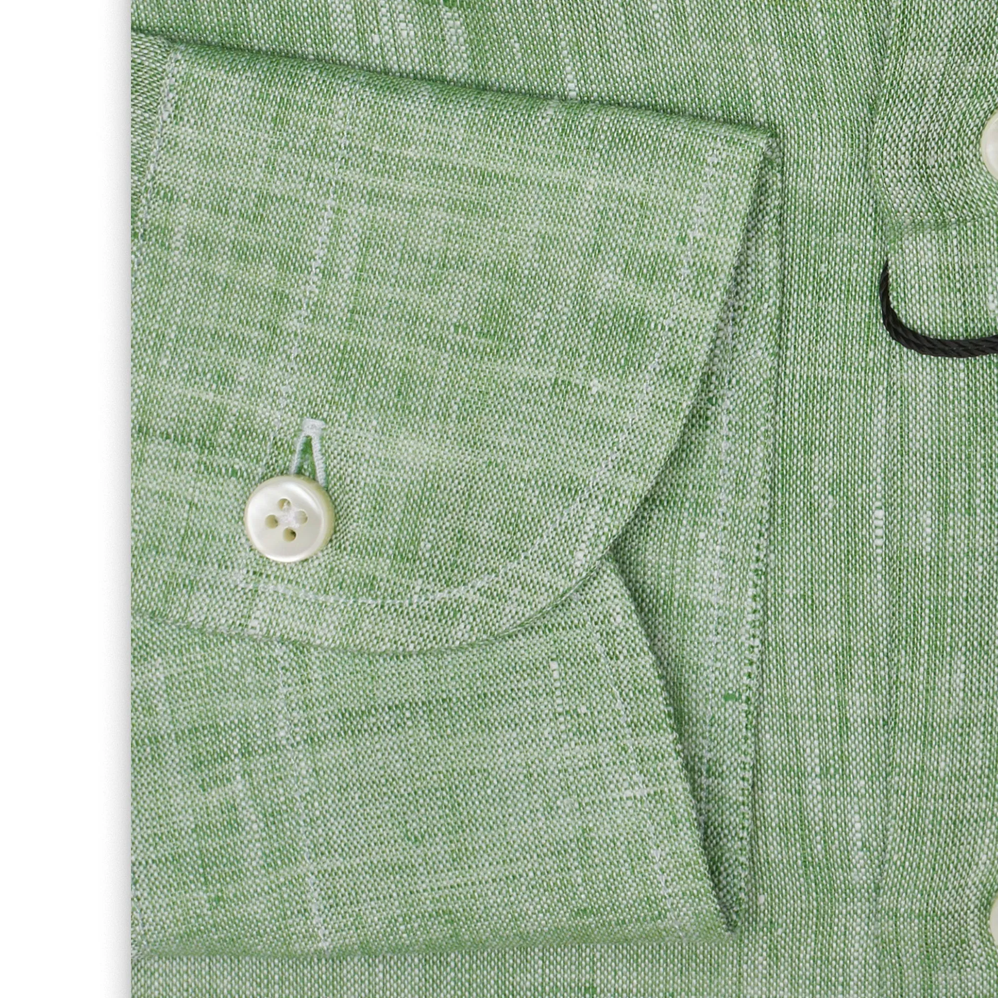 SARTORIO Napoli by KITON Green Linen Button-Down Casual Shirt NEW
