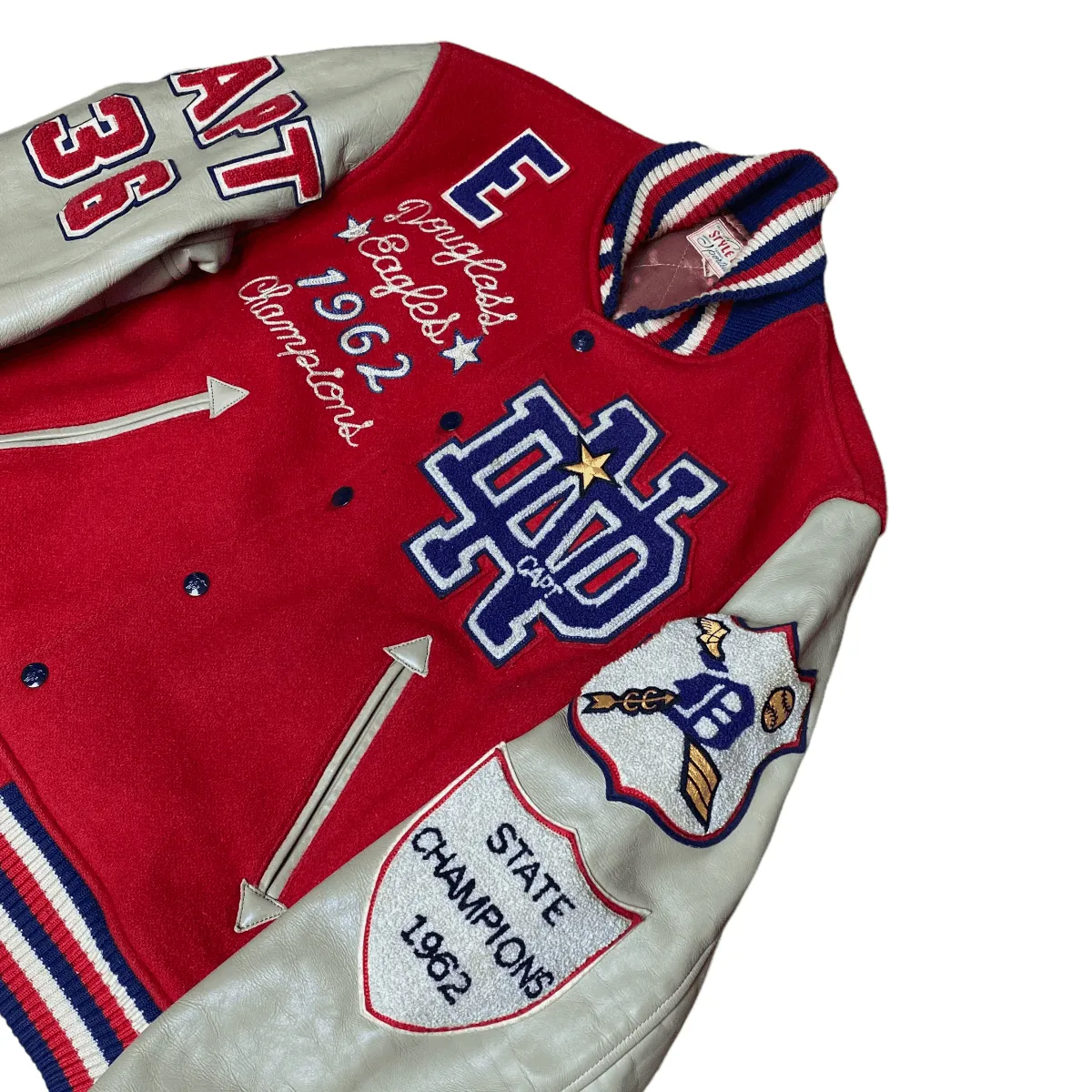 Vintage Styleeyes College Varsity Jacket Douglass Champs 1962 (L)