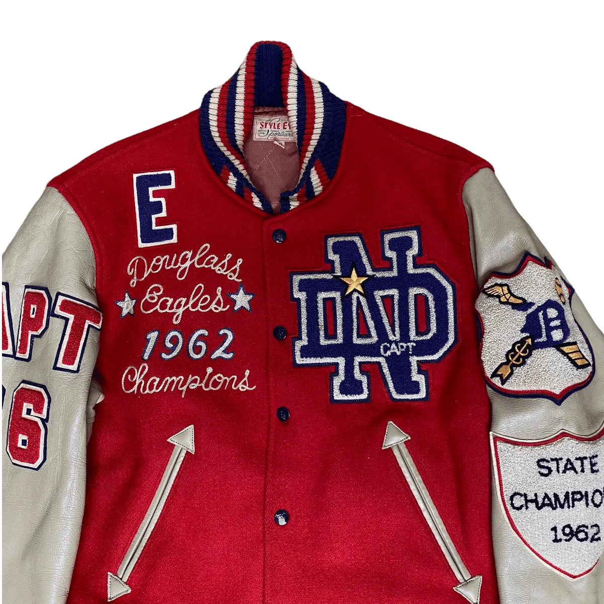 Vintage Styleeyes College Varsity Jacket Douglass Champs 1962 (L)