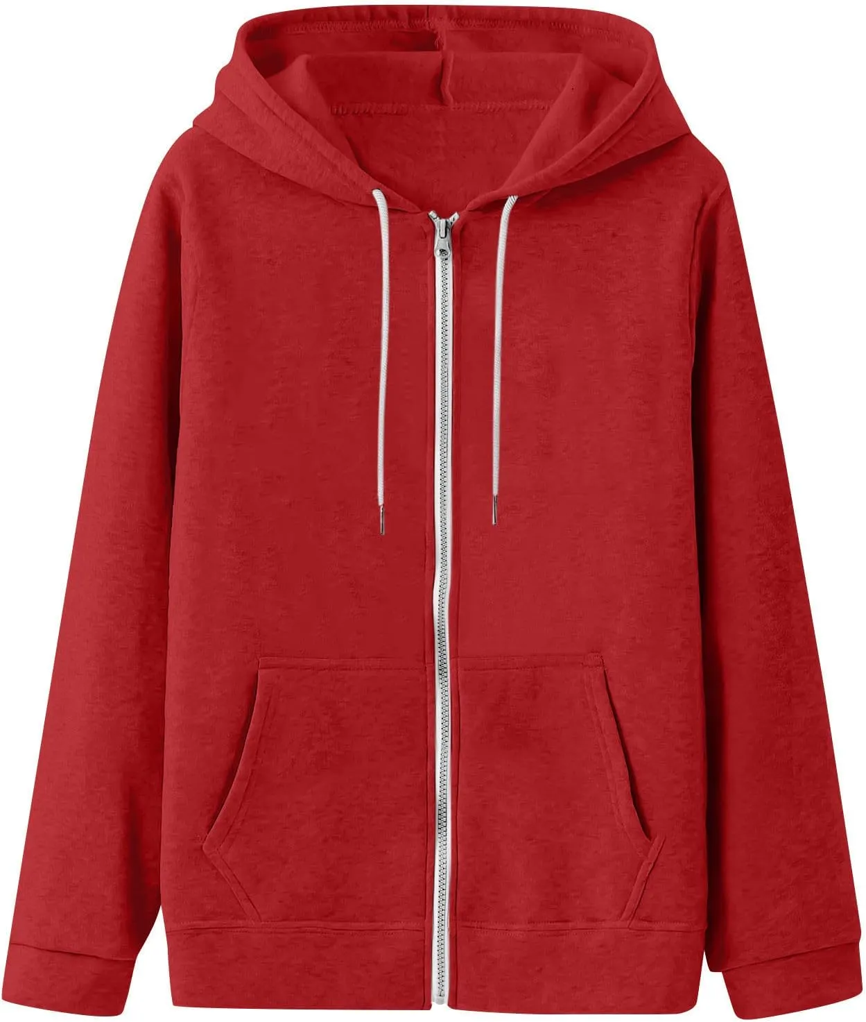 Womens Zip Up Hoodies Trendy Long Sleeve Plus Size Sweatshirts with Hood Lightweight Dressy Casual Tops Jackets Coat