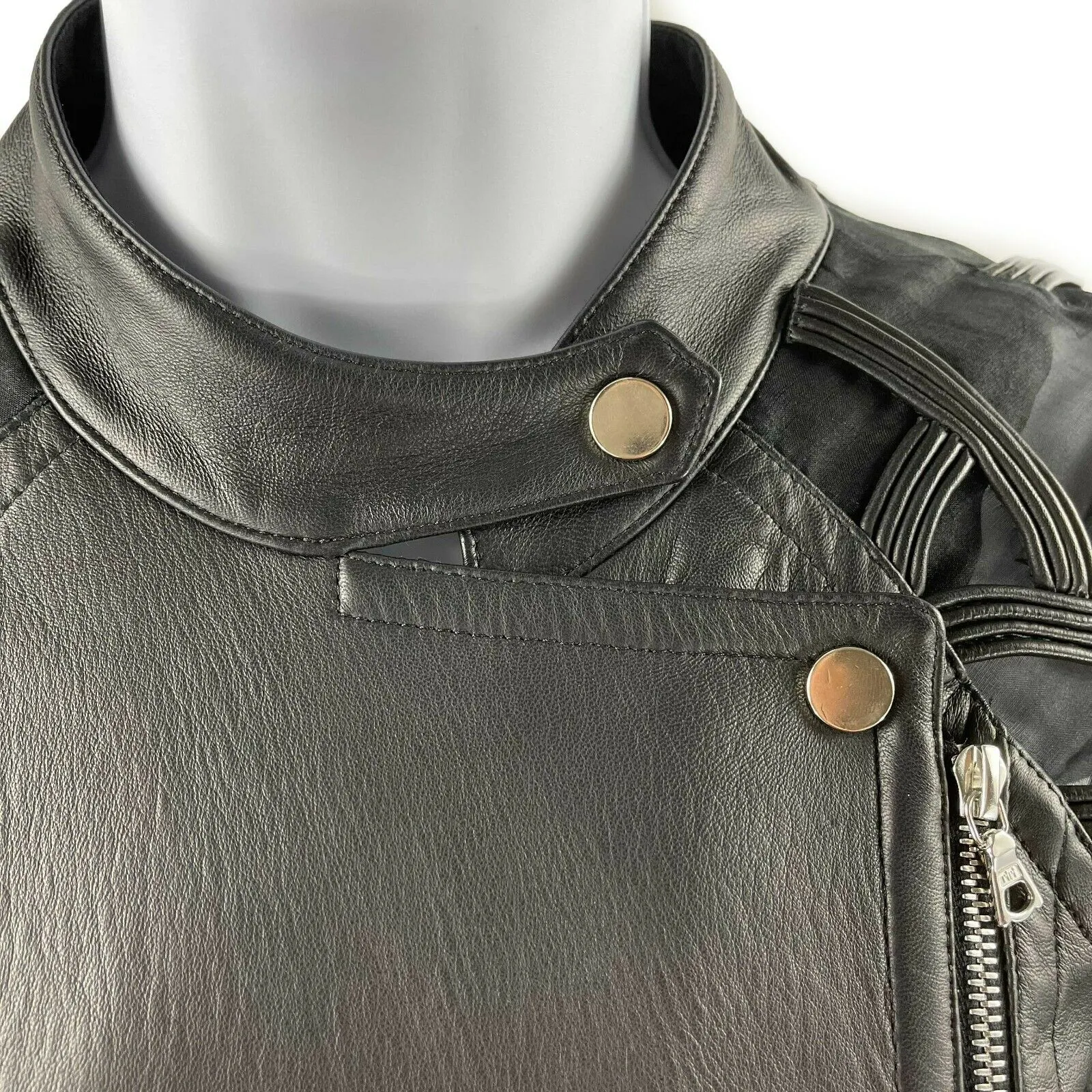 Yigal Azroul - Sheer Embroidered Black Leather Moto Jacket - 2 / XS
