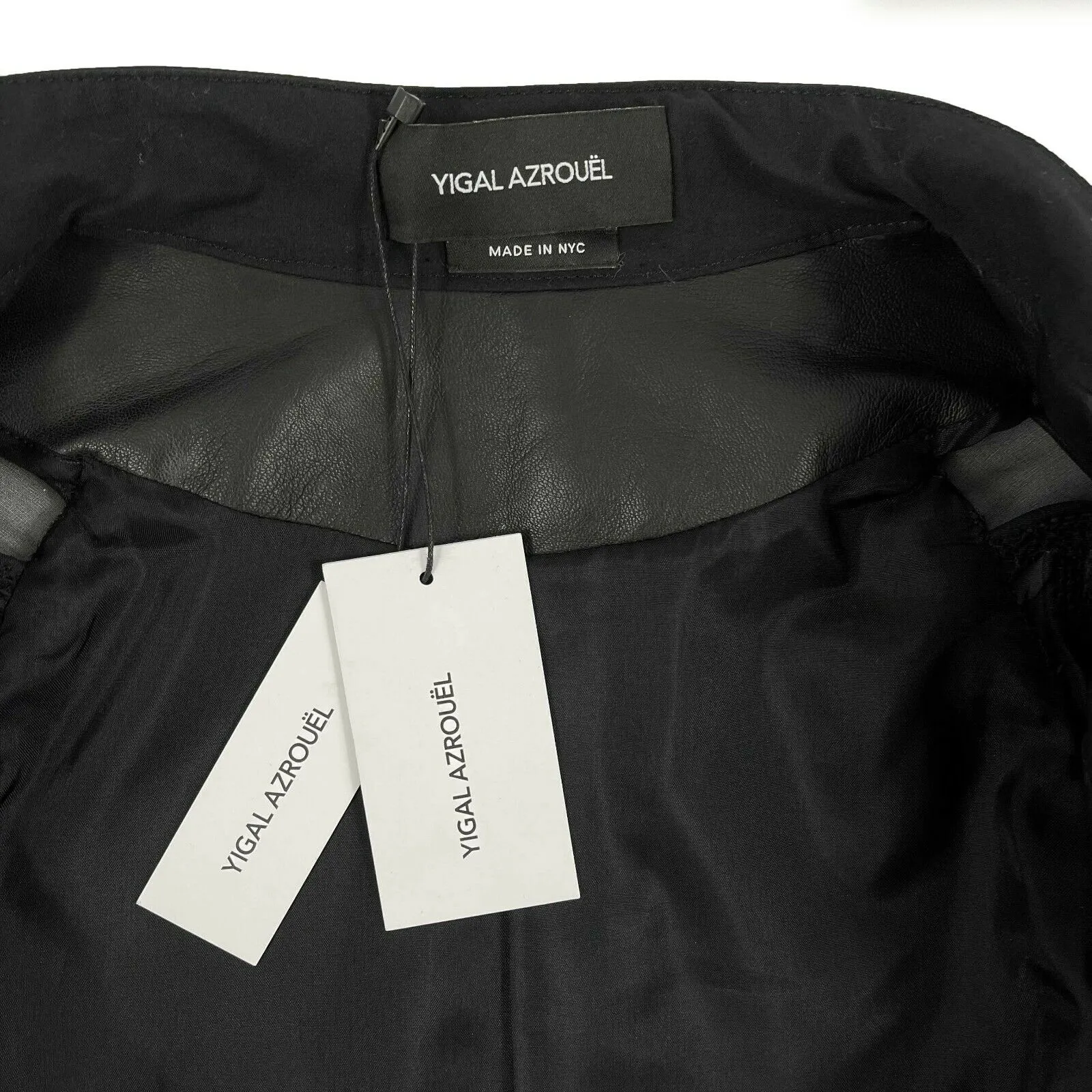 Yigal Azroul - Sheer Embroidered Black Leather Moto Jacket - 2 / XS